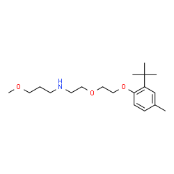 ChemSpider 2D Image | 3-Methoxy-N-(2-{2-[4-methyl-2-(2-methyl-2-propanyl)phenoxy]ethoxy}ethyl)-1-propanamine | C19H33NO3