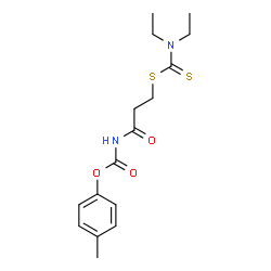 ChemSpider 2D Image | 4-Methylphenyl {3-[(diethylcarbamothioyl)sulfanyl]propanoyl}carbamate | C16H22N2O3S2