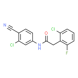 ChemSpider 2D Image | N-(3-Chloro-4-cyanophenyl)-2-(2-chloro-6-fluorophenyl)acetamide | C15H9Cl2FN2O