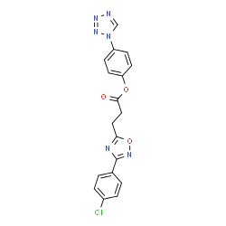 ChemSpider 2D Image | 4-(1H-Tetrazol-1-yl)phenyl 3-[3-(4-chlorophenyl)-1,2,4-oxadiazol-5-yl]propanoate | C18H13ClN6O3