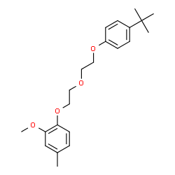 ChemSpider 2D Image | 2-Methoxy-4-methyl-1-(2-{2-[4-(2-methyl-2-propanyl)phenoxy]ethoxy}ethoxy)benzene | C22H30O4