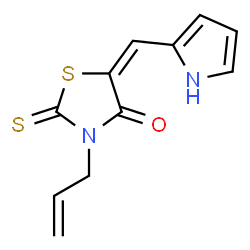 ChemSpider 2D Image | (5E)-3-Allyl-5-(1H-pyrrol-2-ylmethylene)-2-thioxo-1,3-thiazolidin-4-one | C11H10N2OS2