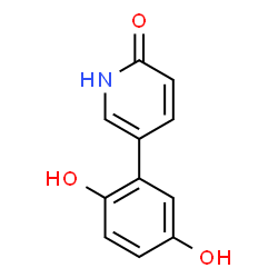 ChemSpider 2D Image | 5-(2,5-Dihydroxyphenyl)-2(1H)-pyridinone | C11H9NO3