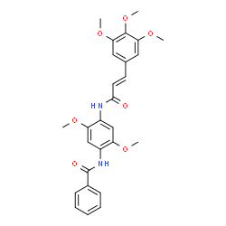 ChemSpider 2D Image | N-(2,5-Dimethoxy-4-{[(2E)-3-(3,4,5-trimethoxyphenyl)-2-propenoyl]amino}phenyl)benzamide | C27H28N2O7