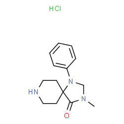 ChemSpider 2D Image | 3-Methyl-1-phenyl-1,3,8-triazaspiro[4.5]decan-4-one hydrochloride | C14H20ClN3O