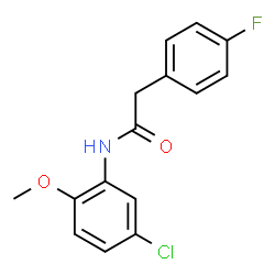 ChemSpider 2D Image | N-(5-Chloro-2-methoxyphenyl)-2-(4-fluorophenyl)acetamide | C15H13ClFNO2