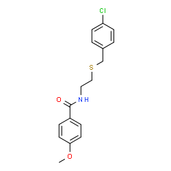 ChemSpider 2D Image | N-{2-[(4-Chlorobenzyl)sulfanyl]ethyl}-4-methoxybenzamide | C17H18ClNO2S