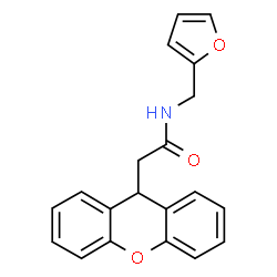 ChemSpider 2D Image | N-(2-Furylmethyl)-2-(9H-xanthen-9-yl)acetamide | C20H17NO3