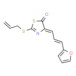 ChemSpider 2D Image | (4Z)-2-(Allylsulfanyl)-4-[(2E)-3-(2-furyl)-2-propen-1-ylidene]-1,3-thiazol-5(4H)-one | C13H11NO2S2