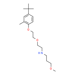 ChemSpider 2D Image | 3-Methoxy-N-(2-{2-[2-methyl-4-(2-methyl-2-propanyl)phenoxy]ethoxy}ethyl)-1-propanamine | C19H33NO3