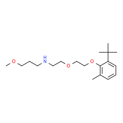 ChemSpider 2D Image | 3-Methoxy-N-(2-{2-[2-methyl-6-(2-methyl-2-propanyl)phenoxy]ethoxy}ethyl)-1-propanamine | C19H33NO3