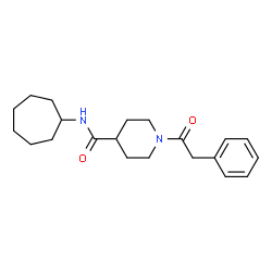 ChemSpider 2D Image | N-Cycloheptyl-1-(phenylacetyl)-4-piperidinecarboxamide | C21H30N2O2