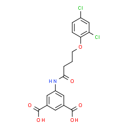 ChemSpider 2D Image | 5-{[4-(2,4-Dichlorophenoxy)butanoyl]amino}isophthalic acid | C18H15Cl2NO6