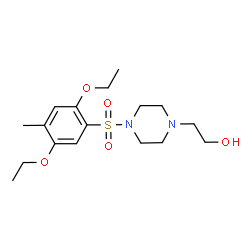 ChemSpider 2D Image | 2-{4-[(2,5-Diethoxy-4-methylphenyl)sulfonyl]-1-piperazinyl}ethanol | C17H28N2O5S