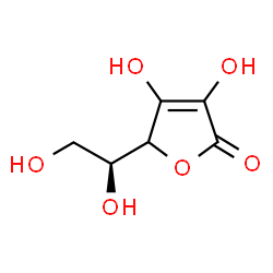 ChemSpider 2D Image | 5-[(1S)-1,2-Dihydroxyethyl]-3,4-dihydroxy-2(5H)-furanone | C6H8O6