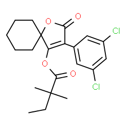 ChemSpider 2D Image | 3-(3,5-Dichlorophenyl)-2-oxo-1-oxaspiro[4.5]dec-3-en-4-yl 2,2-dimethylbutanoate | C21H24Cl2O4