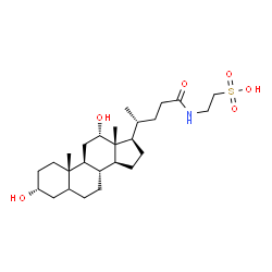 ChemSpider 2D Image | 2-{[(3alpha,12alpha)-3,12-Dihydroxy-24-oxocholan-24-yl]amino}ethanesulfonic acid | C26H45NO6S