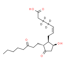 ChemSpider 2D Image | (5Z,9alpha)-9-Hydroxy-11,15-dioxo(3,3,4,4-~2~H_4_)prost-5-en-1-oic acid | C20H28D4O5