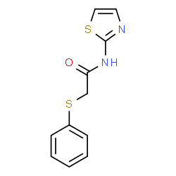 ChemSpider 2D Image | 2-(Phenylsulfanyl)-N-(1,3-thiazol-2-yl)acetamide | C11H10N2OS2