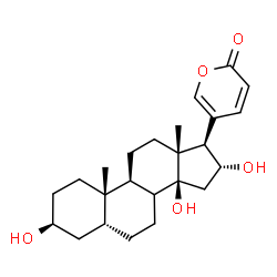 ChemSpider 2D Image | (3beta,5beta,8xi,16alpha)-3,14,16-Trihydroxybufa-20,22-dienolide | C24H34O5