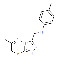 ChemSpider 2D Image | 4-Methyl-N-[(6-methyl-7H-[1,2,4]triazolo[3,4-b][1,3,4]thiadiazin-3-yl)methyl]aniline | C13H15N5S