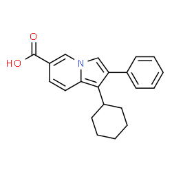 ChemSpider 2D Image | 1-Cyclohexyl-2-phenyl-6-indolizinecarboxylic acid | C21H21NO2