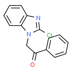 ChemSpider 2D Image | 2-(2-Chloro-1H-benzimidazol-1-yl)-1-phenylethanone | C15H11ClN2O