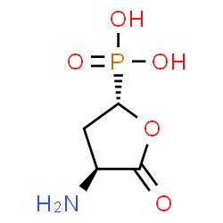 ChemSpider 2D Image | [(2S,4S)-4-Amino-5-oxotetrahydro-2-furanyl]phosphonic acid | C4H8NO5P