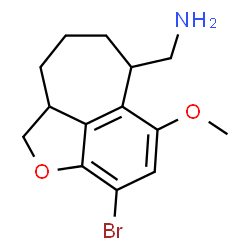 ChemSpider 2D Image | 1-(3-Bromo-5-methoxy-1,6,7,8,9,9a-hexahydro-2-oxabenzo[cd]azulen-6-yl)methanamine | C14H18BrNO2