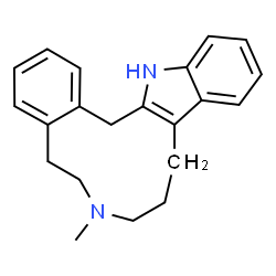 ChemSpider 2D Image | 7-Methyl-5,6,7,8,9,10,15,16-octahydroindolo[3,2-g][3]benzazacycloundecine | C21H24N2