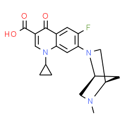 ChemSpider 2D Image | 1-Cyclopropyl-6-fluoro-7-[(1S,4R)-5-methyl-2,5-diazabicyclo[2.2.1]hept-2-yl]-4-oxo-1,4-dihydro-3-quinolinecarboxylic acid | C19H20FN3O3
