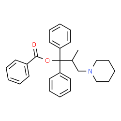 ChemSpider 2D Image | 2-Methyl-1,1-diphenyl-3-(1-piperidinyl)propyl benzoate | C28H31NO2