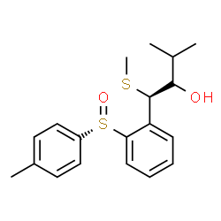 ChemSpider 2D Image | (1S,2S)-3-Methyl-1-{2-[(S)-(4-methylphenyl)sulfinyl]phenyl}-1-(methylsulfanyl)-2-butanol | C19H24O2S2