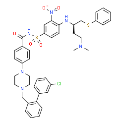 ChemSpider 2D Image | 4-{4-[(3'-Chloro-2-biphenylyl)methyl]-1-piperazinyl}-N-[(4-{[(2R)-4-(dimethylamino)-1-(phenylsulfanyl)-2-butanyl]amino}-3-nitrophenyl)sulfonyl]benzamide | C42H45ClN6O5S2