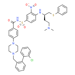 ChemSpider 2D Image | 4-{4-[(2'-Chloro-2-biphenylyl)methyl]-1-piperazinyl}-N-[(4-{[(2R)-4-(dimethylamino)-1-(phenylsulfanyl)-2-butanyl]amino}-3-nitrophenyl)sulfonyl]benzamide | C42H45ClN6O5S2