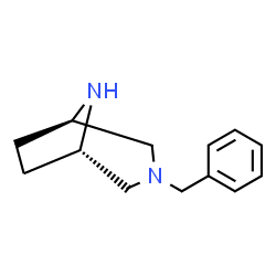 ChemSpider 2D Image | (1R,5S)-3-Benzyl-3,8-diazabicyclo[3.2.1]octane | C13H18N2