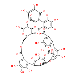 ChemSpider 2D Image | (1R,35R,37R,38R,55S)-6,7,8,11,12,23,24,27,28,29,37,43,44,45,48,49,50-Heptadecahydroxy-2,14,21,33,36,39,54-heptaoxaundecacyclo[33.20.0.0~4,9~.0~10,19~.0~13,18~.0~16,25~.0~17,22~.0~26,31~.0~38,55~.0~41,
46~.0~47,52~]pentapentaconta-4,6,8,10,12,16,18,22,24,26,28,30,41,43,45,47,49,51-octadecaene-3,15,20,32,40,53-hexone | C48H28O30