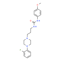 ChemSpider 2D Image | 1-{3-[4-(2-Fluorophenyl)-1-piperazinyl]propyl}-3-(4-methoxyphenyl)urea | C21H27FN4O2