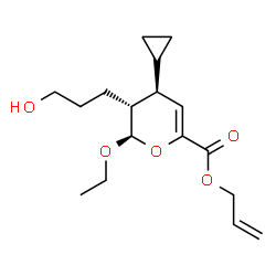 ChemSpider 2D Image | Allyl (2R,3R,4S)-4-cyclopropyl-2-ethoxy-3-(3-hydroxypropyl)-3,4-dihydro-2H-pyran-6-carboxylate | C17H26O5
