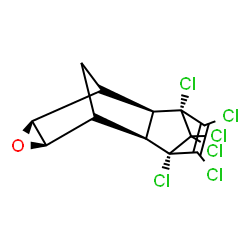 ChemSpider 2D Image | (2R,3R,6S,7S,9R,11S)-3,4,5,6,13,13-Hexachloro-10-oxapentacyclo[6.3.1.1~3,6~.0~2,7~.0~9,11~]tridec-4-ene | C12H8Cl6O