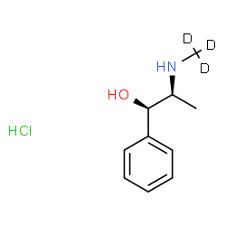 ChemSpider 2D Image | (1R,2S)-2-[(~2~H_3_)Methylamino]-1-phenyl-1-propanol hydrochloride (1:1) | C10H13D3ClNO