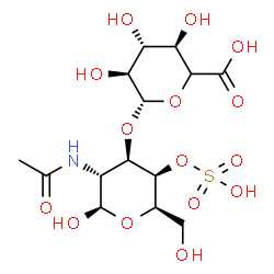 ChemSpider 2D Image | 2-Acetamido-2-deoxy-3-O-[(5xi)-beta-L-xylo-hexopyranuronosyl]-4-O-sulfo-beta-D-galactopyranose | C14H23NO15S
