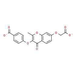ChemSpider 2D Image | 4-{[7-(Carboxylatomethoxy)-2-methyl-4-oxo-4H-chromen-3-yl]oxy}benzoate | C19H12O8