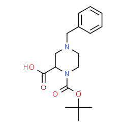ChemSpider 2D Image | 4-Benzyl-1-(tert-butoxycarbonyl)piperazine-2-carboxylic acid | C17H24N2O4