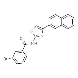 ChemSpider 2D Image | 3-Bromo-N-[4-(2-naphthyl)-1,3-thiazol-2-yl]benzamide | C20H13BrN2OS