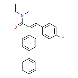 ChemSpider 2D Image | (2E)-2-(4-Biphenylyl)-N,N-diethyl-3-(4-fluorophenyl)acrylamide | C25H24FNO