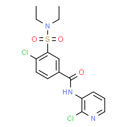 ChemSpider 2D Image | 4-Chloro-N-(2-chloro-3-pyridinyl)-3-(diethylsulfamoyl)benzamide | C16H17Cl2N3O3S