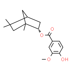 ChemSpider 2D Image | (2S)-1,5,5-Trimethylbicyclo[2.2.1]hept-2-yl 4-hydroxy-3-methoxybenzoate | C18H24O4
