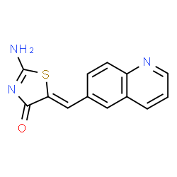 ChemSpider 2D Image | (5Z)-2-Amino-5-(6-quinolinylmethylene)-1,3-thiazol-4(5H)-one | C13H9N3OS