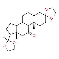 ChemSpider 2D Image | (10S,13S)-10,13-Dimethyl-17-(2-methyl-1,3-dioxolan-2-yl)tetradecahydrospiro[cyclopenta[a]phenanthrene-3,2'-[1,3]dioxolan]-11(2H)-one | C25H38O5